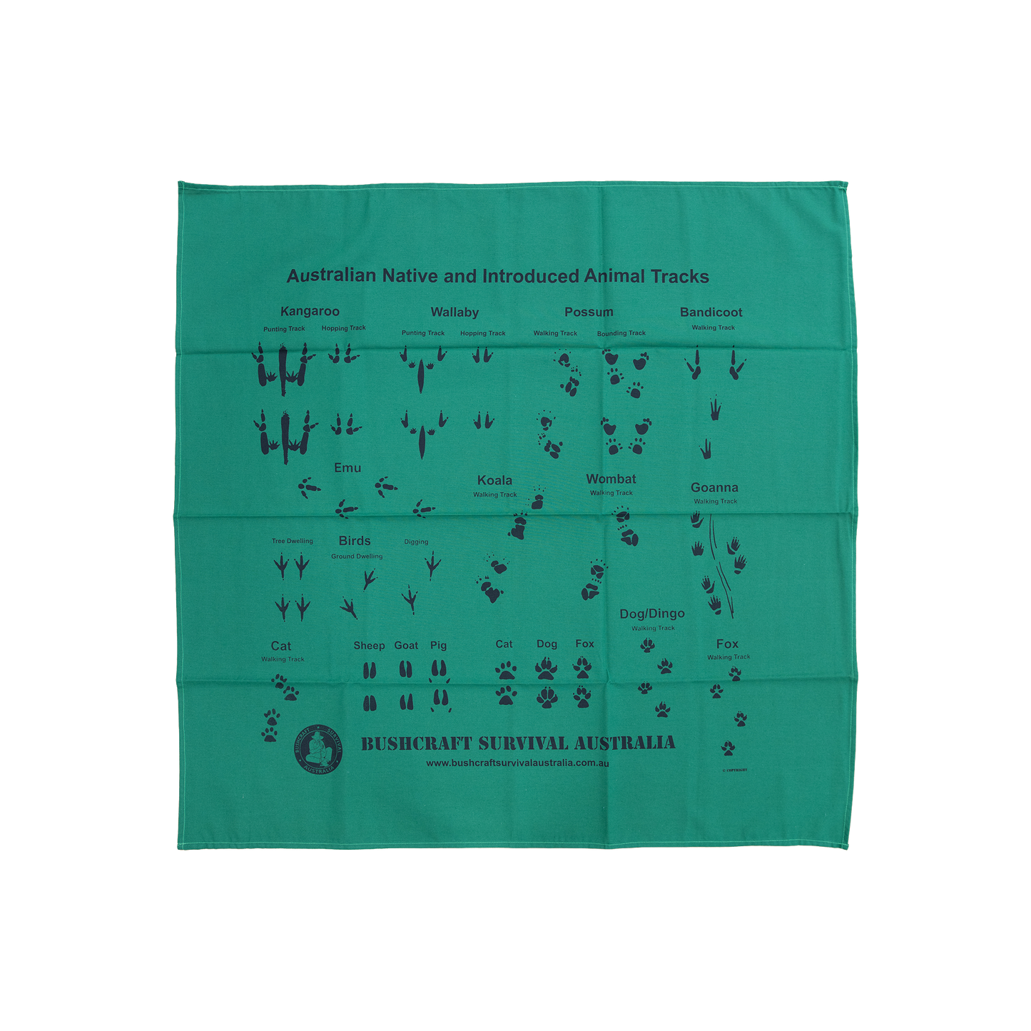 Bushcraft Survival Bandana Animal Track