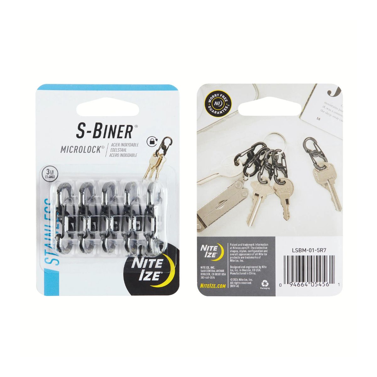 S-Biner MicroLock Stainless Steel - 5 Pack