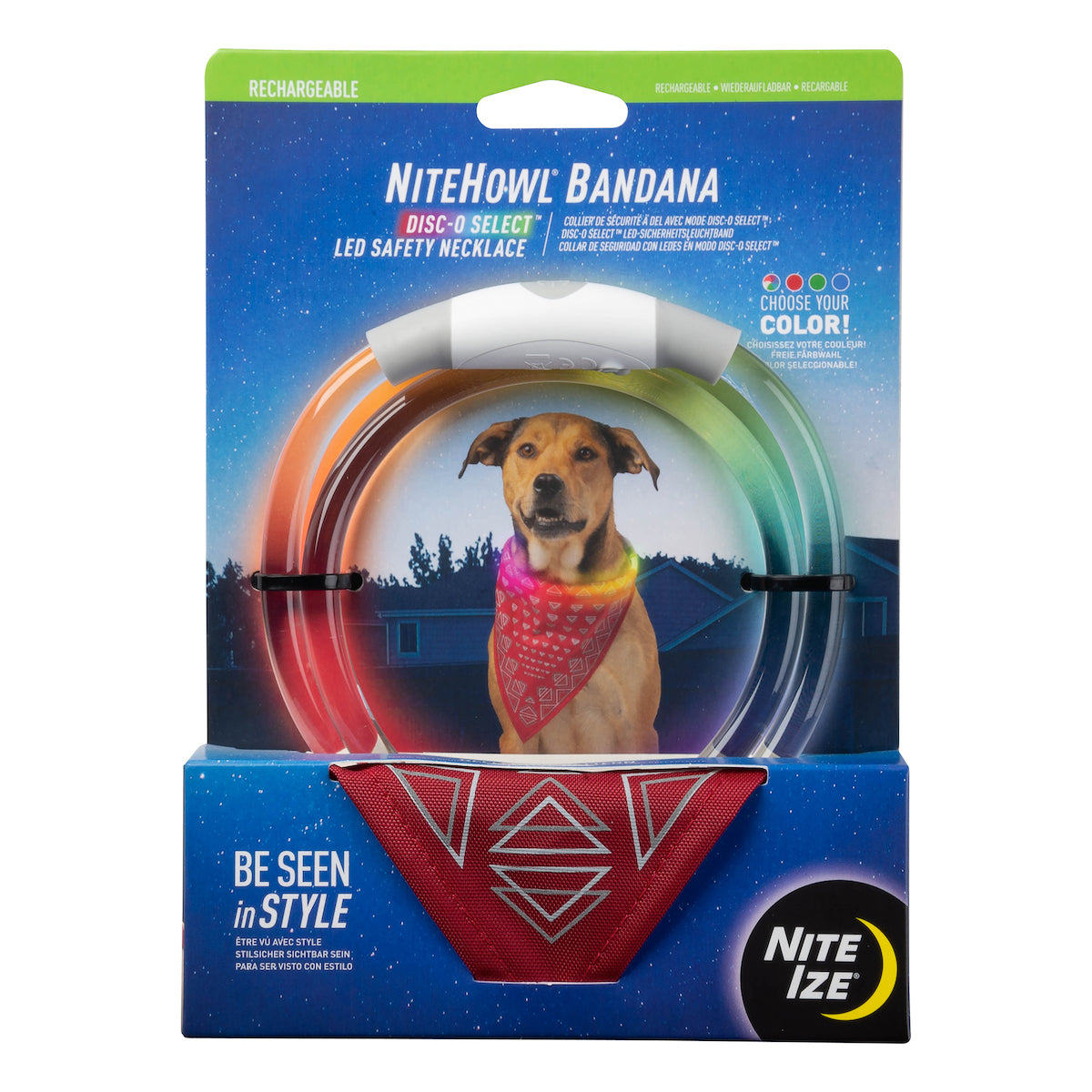 Pet NiteHowl Bandana Rechargeable LED Safety Necklace