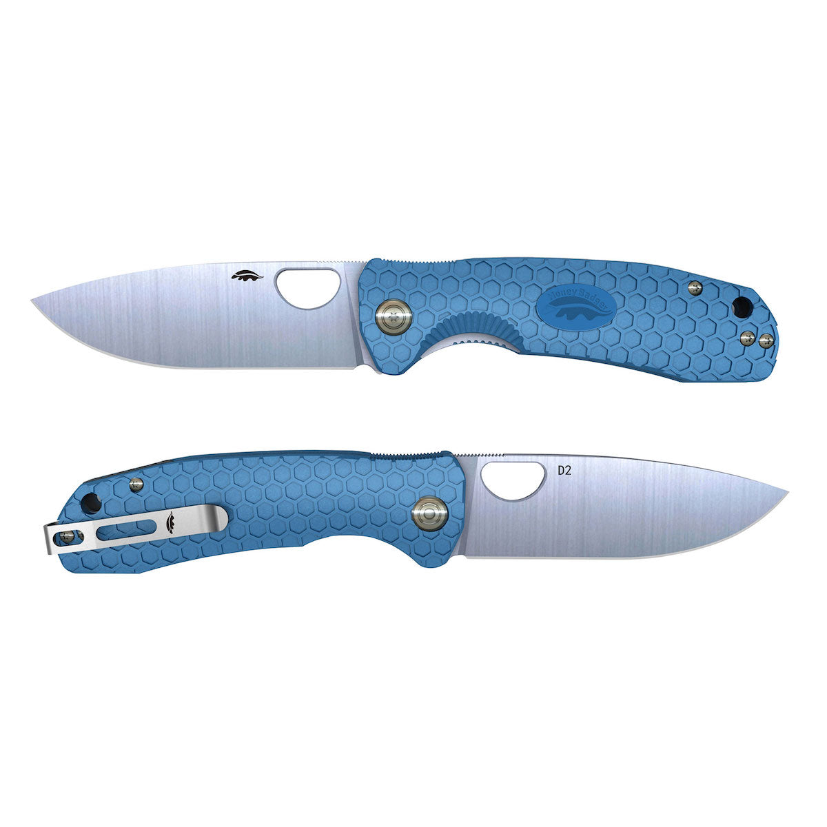 Flipper Drop-Point Plain D2 Steel L/R FRN Handle with Reversible Pocket Clip - Large