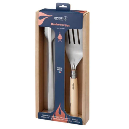 3-Piece Barbecue Set (Tongs, Spatula, No12B Traditional Knife)