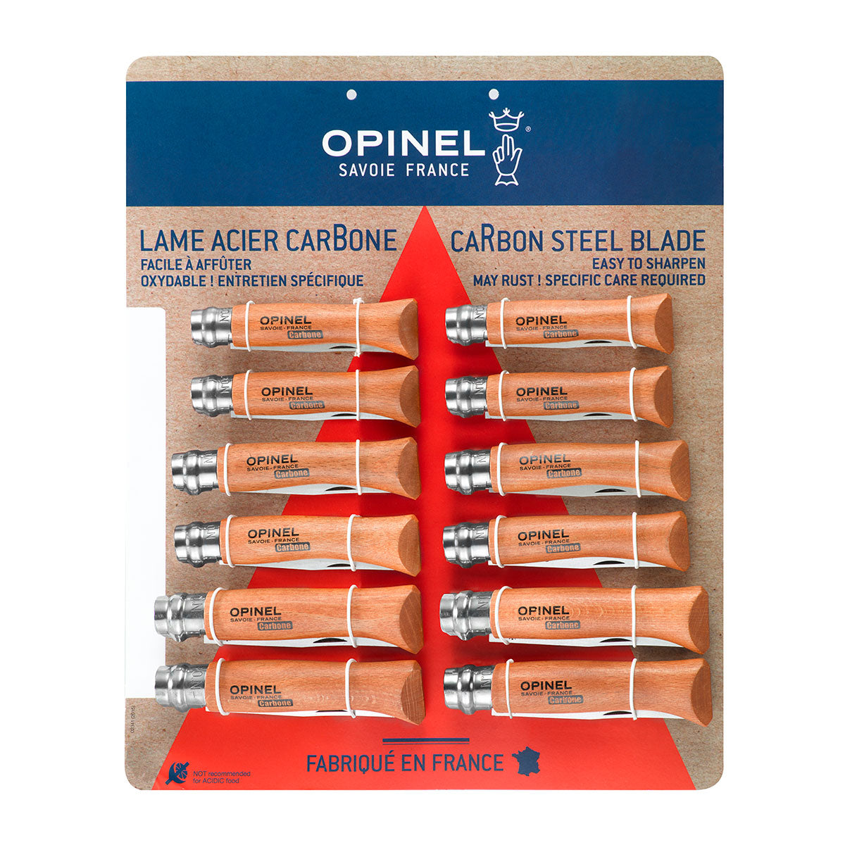Traditional T085 Carbon Steel Knives 12pc Cardboard Display
