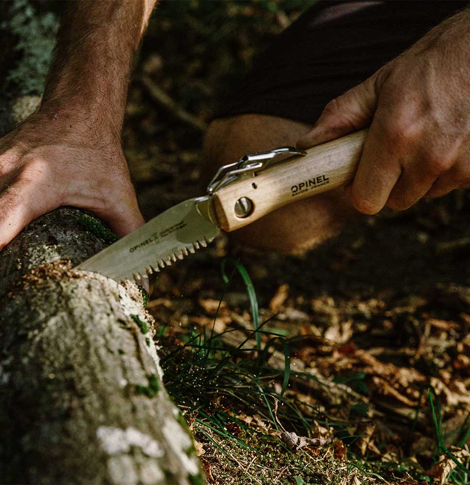 No.18 Saw blade outdoors and a wood craftsman companion.