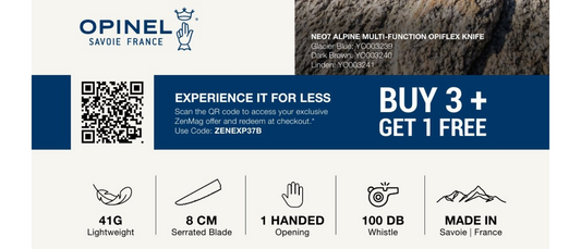 ZenMag Exclusive: Buy 3 Opinel néo7 Alpine Knives, Get 1 Free