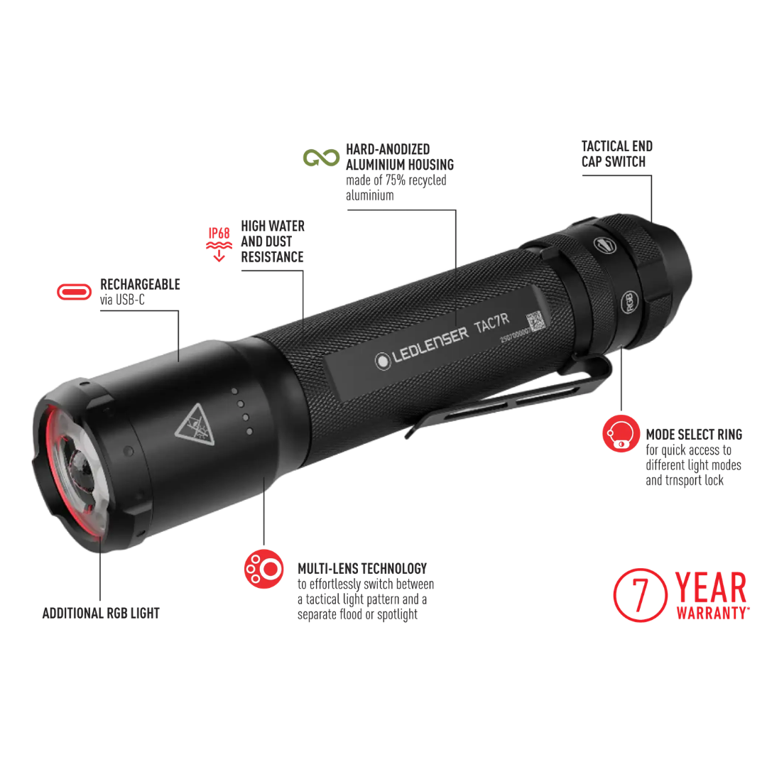 TAC7R Tactical Rechargeable Torch