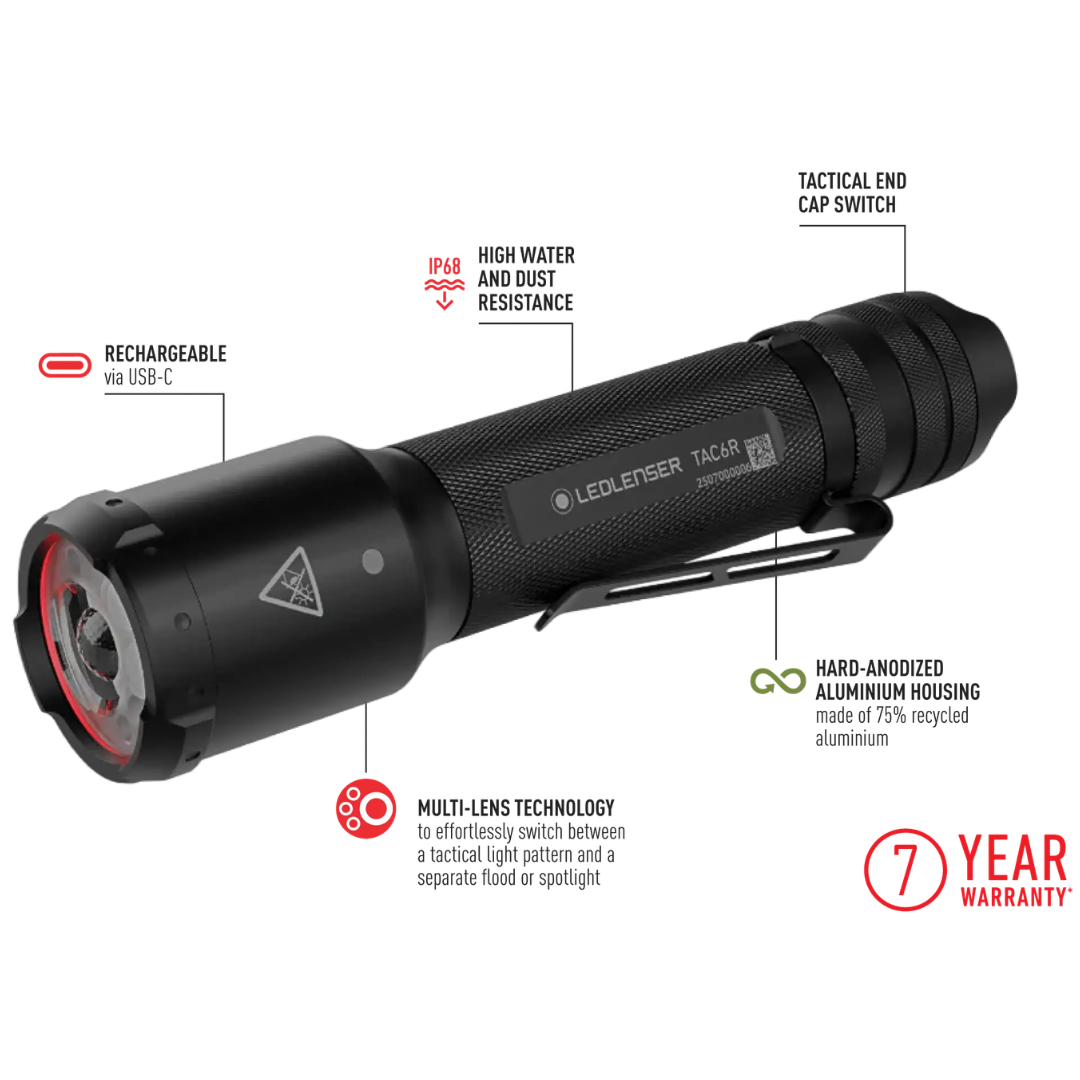 TAC6R Tactical Rechargeable Torch
