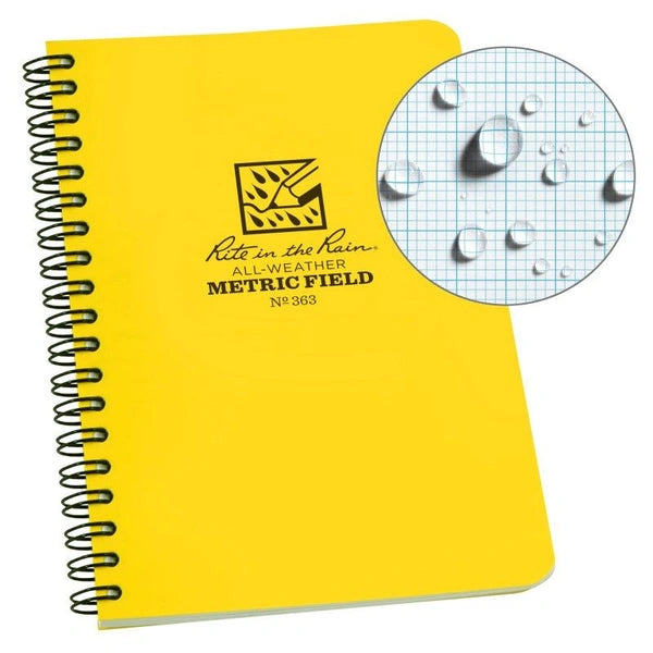 Side Spiral 4.625 x 7 Polydura Notebook - Metric Field