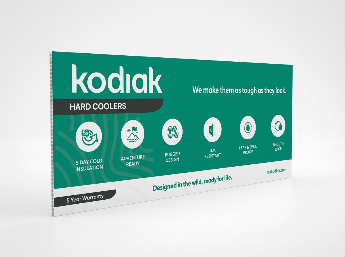 POS Panel Logo Signage Cooler 1000mm x 400mm