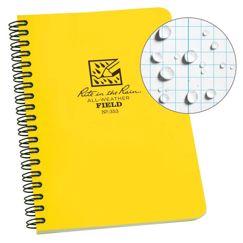 Side Spiral 4.625 x 7 Polydura Notebook - Field