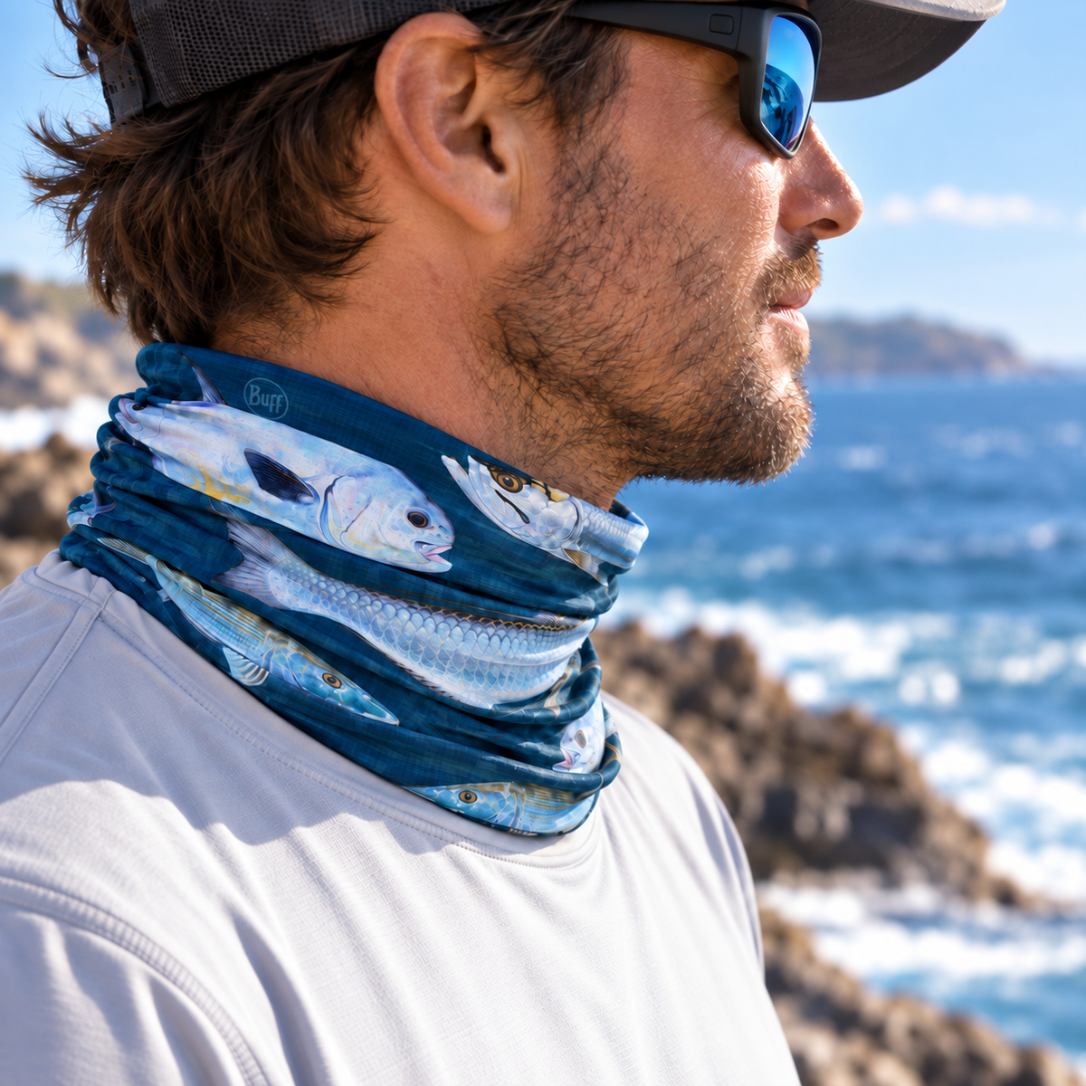 Coolnet UV Multifunctional Neckwear Fish Pattern