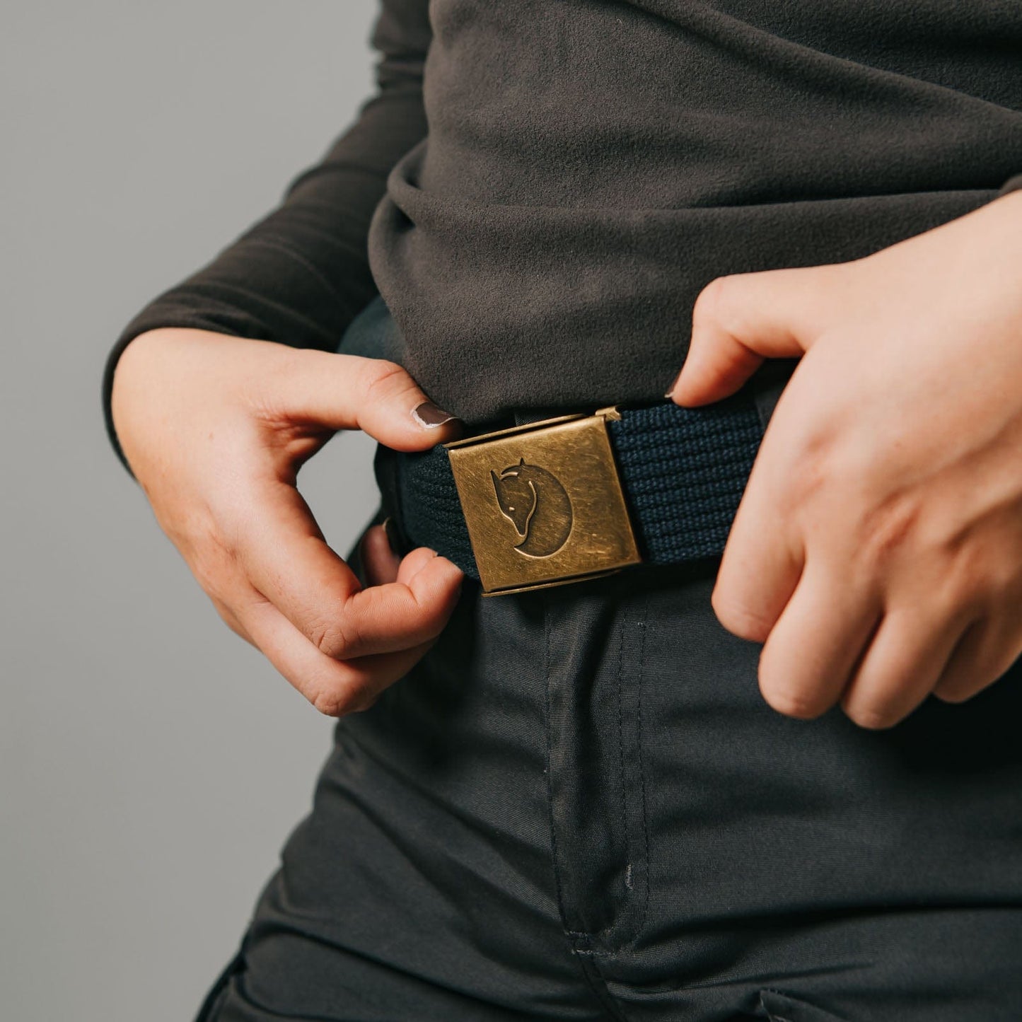 Canvas Brass Belt 4cm