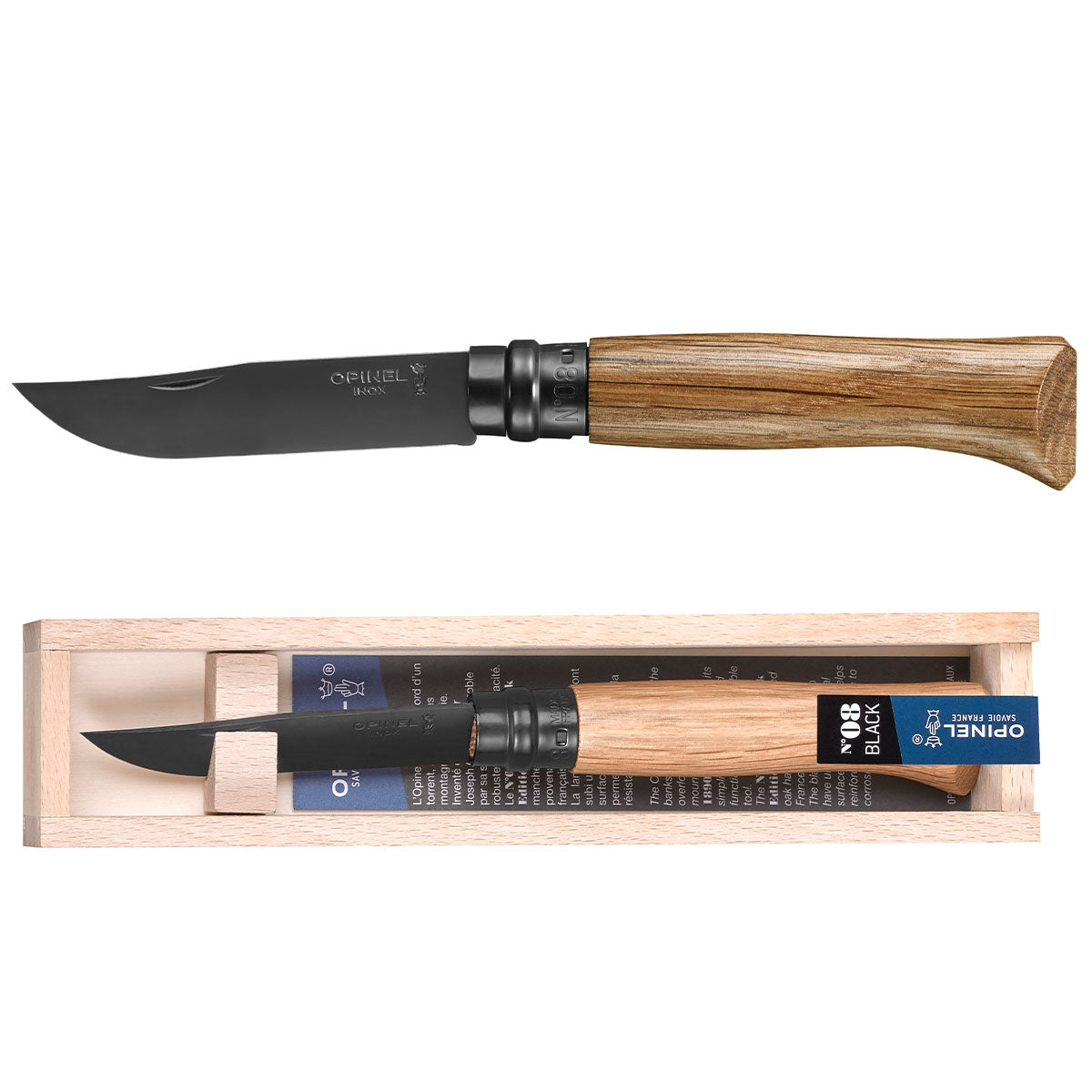 N°08 Limited Edition Black Oak Folding Knife + Wooden Gift Box