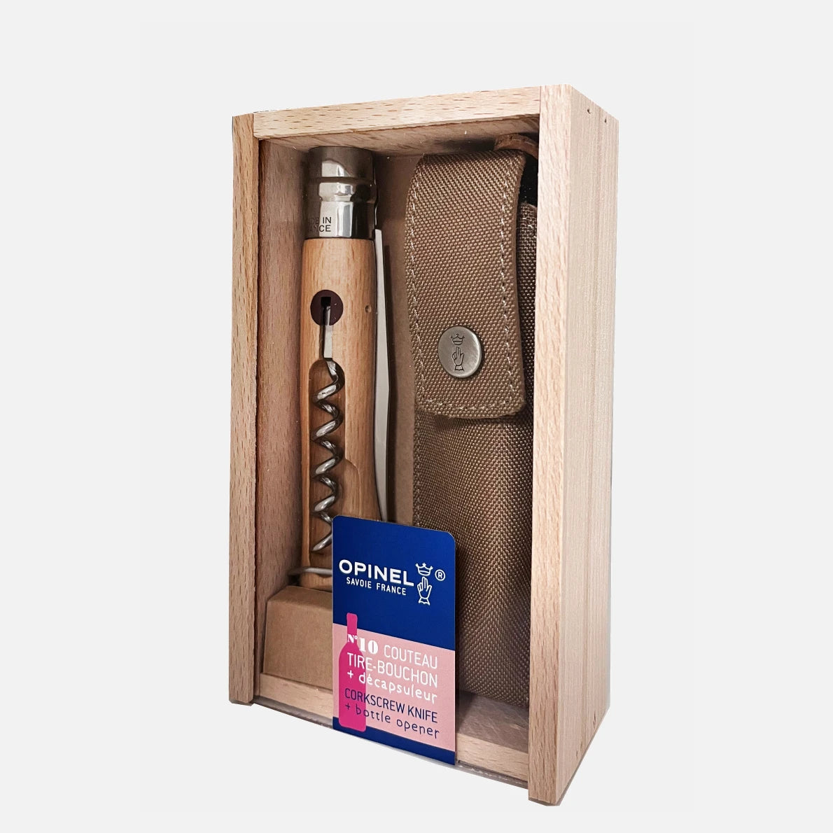 N°10 Corkscrew Bottle Opener Beech w/Sheath - Wooden Gift Box