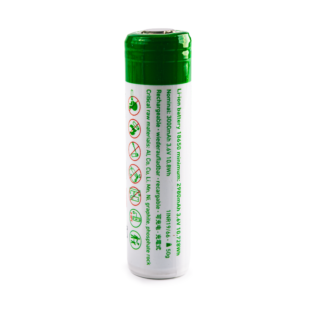 18650 Li-ion Rechargeable Battery 3.6V / 3000mAh - Poly Bag
